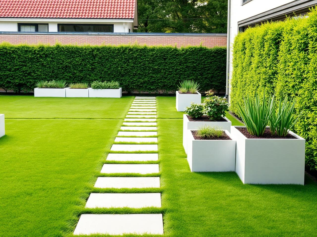 Strakke achtertuin